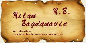 Milan Bogdanović vizit kartica
